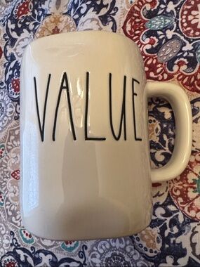 Rae Dunn VALUE Ceramic Coffee Mug in Cream